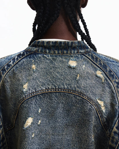 Peoplesense Racer Distressed Plaid Jacket