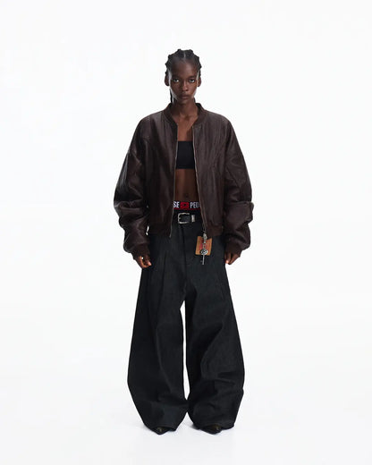 Peoplesense Reversible Crinkled Leather Jacket