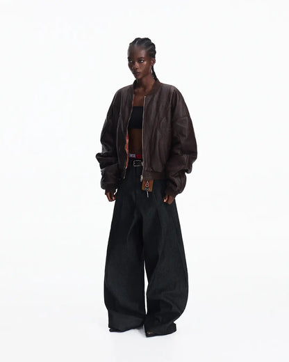 Peoplesense Reversible Crinkled Leather Jacket