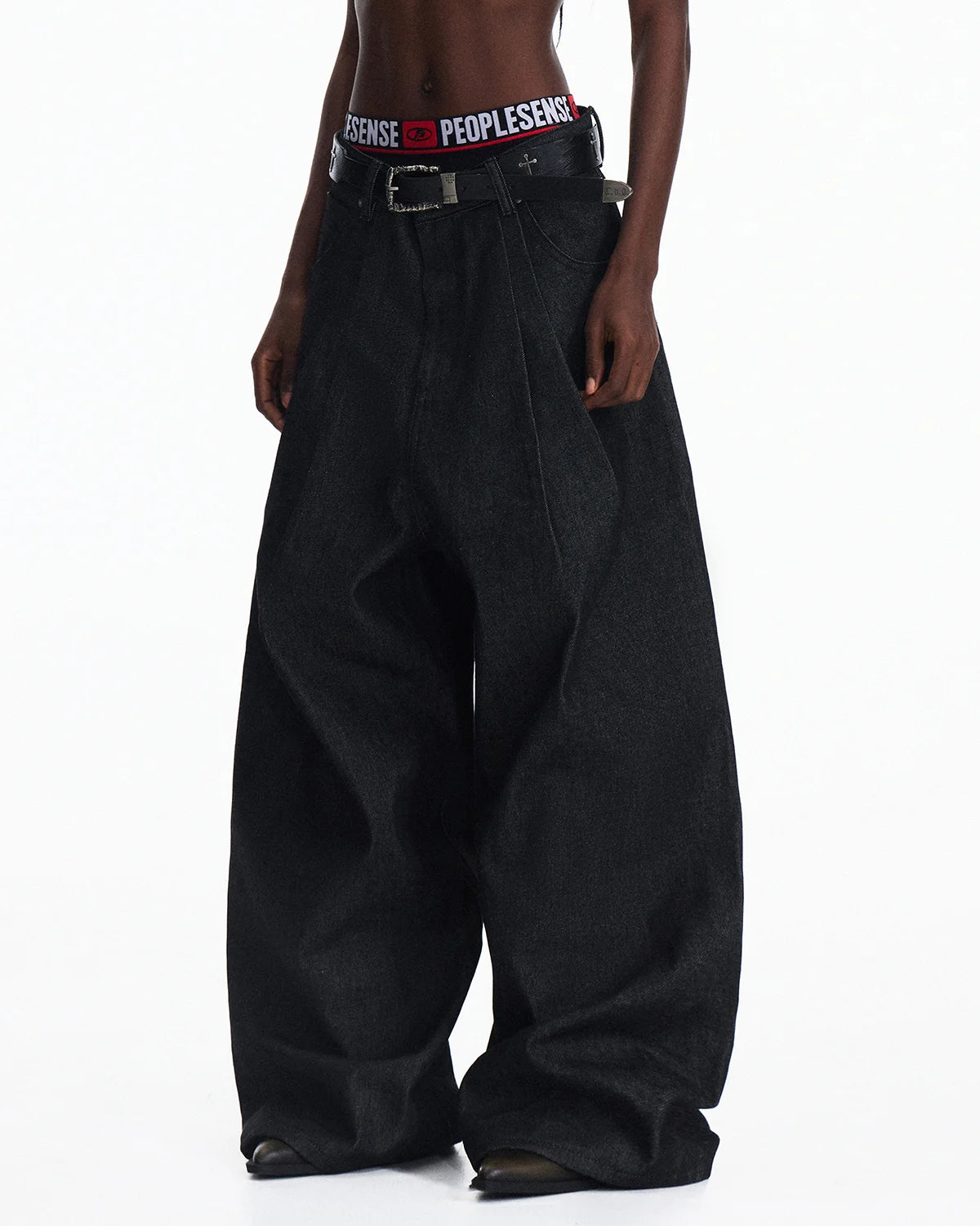 Peoplesense Raw Denim Deconstructed Curved Leg Jeans – peoplesense