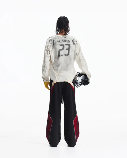 Peoplesense Distressed Racing Long Sleeve Tee