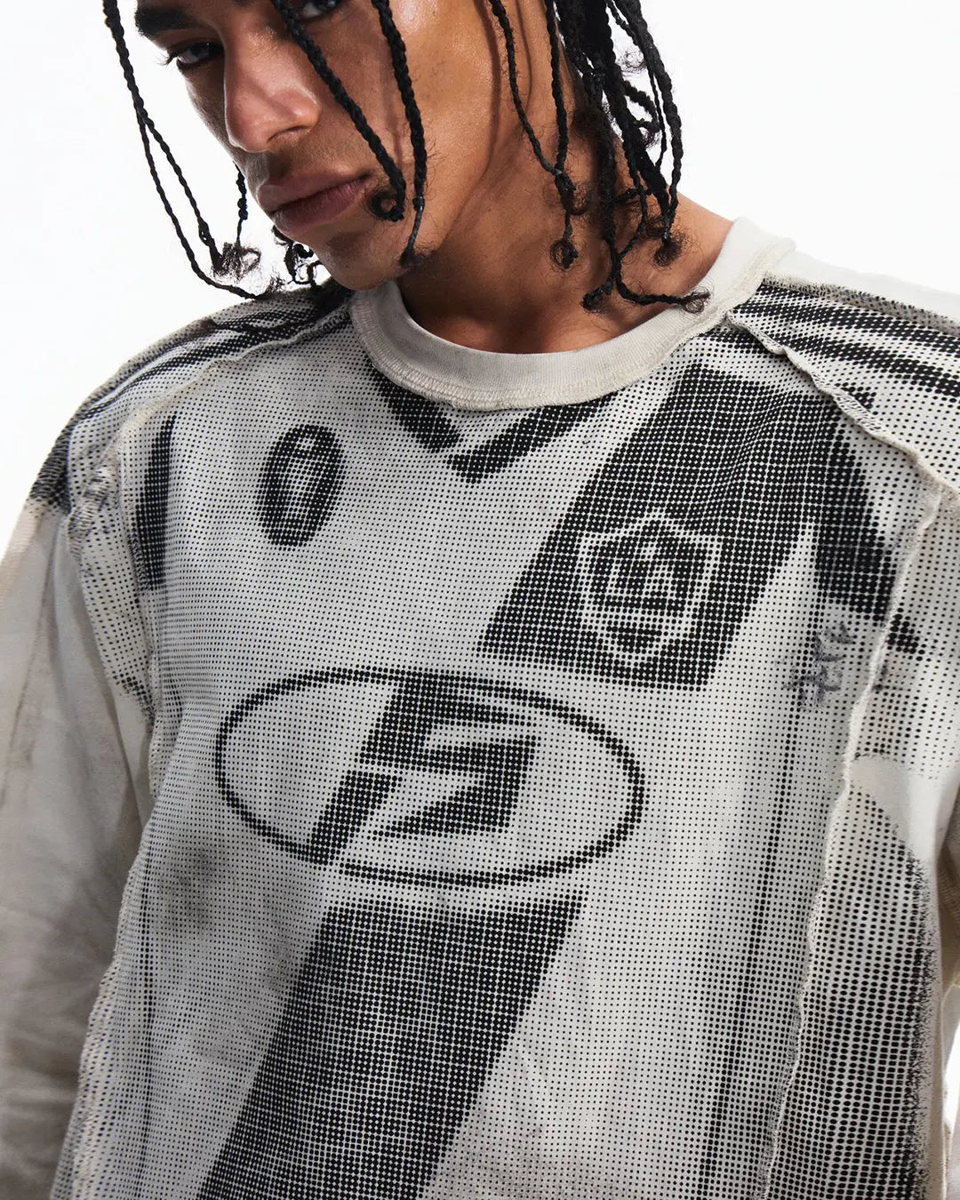 Peoplesense Distressed Racing Long Sleeve Tee