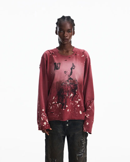 Peoplesense Hand-Cut&Splatter-Dyed Racing Tee