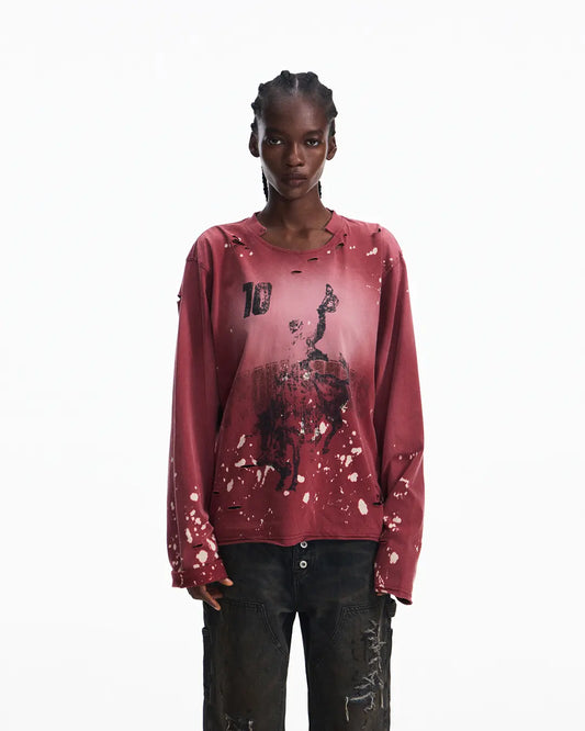 Peoplesense Hand-Cut&Splatter-Dyed Racing Tee