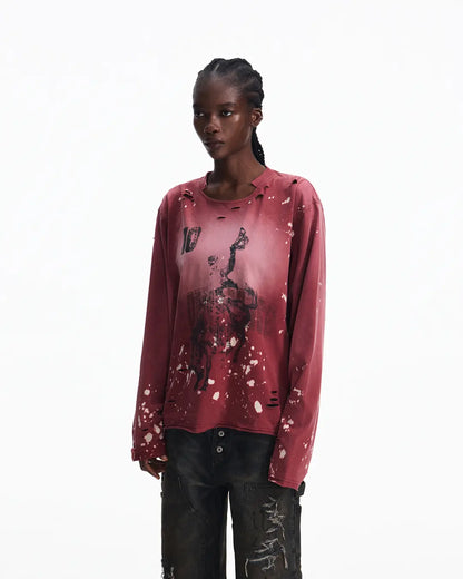 Peoplesense Hand-Cut&Splatter-Dyed Racing Tee