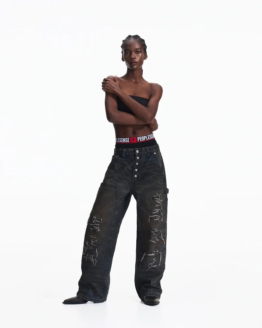 Peoplesense Irregular Hole Mud-Dye Jeans – peoplesense Peoplesense Irregular Hole Mud-Dye Jeans – peoplesense