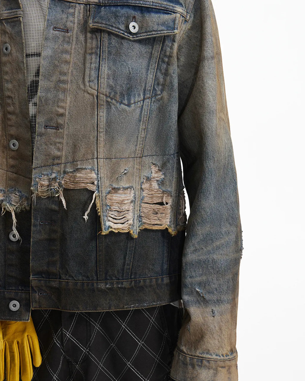 Peoplesense Distressed Contrast Wash Denim Jacket