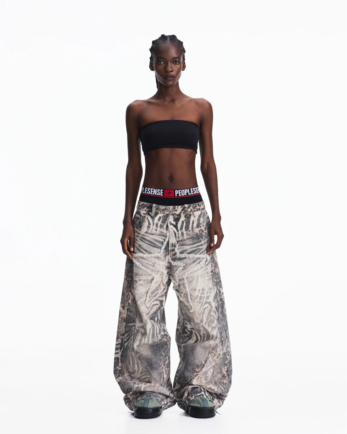 Peoplesense Worn-In Animal Print Curved Pants