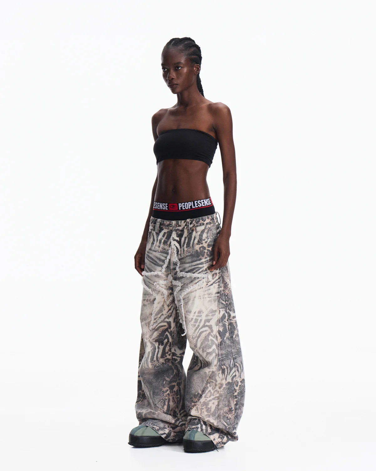 Peoplesense Worn-In Animal Print Curved Pants