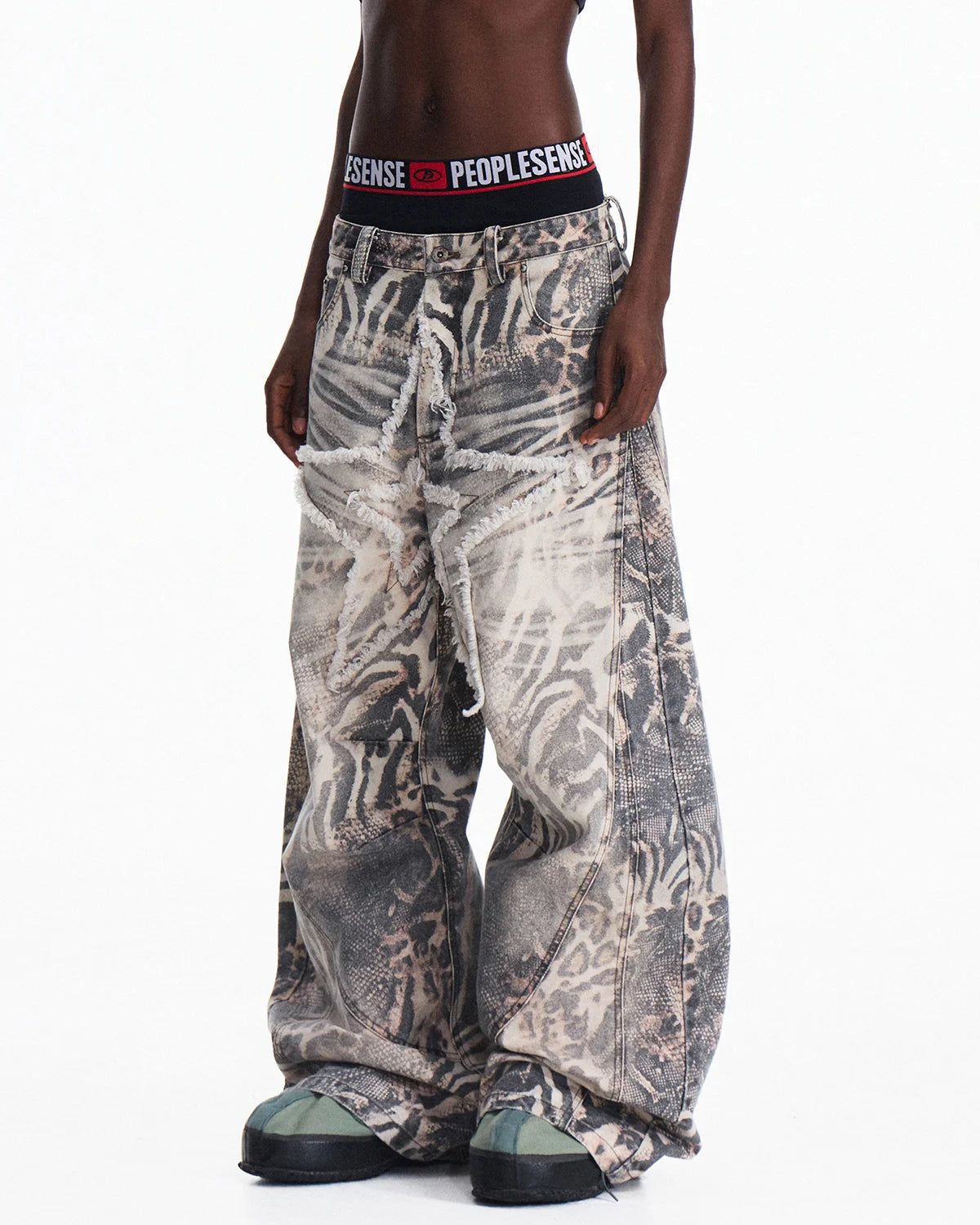 Peoplesense Worn-In Animal Print Curved Pants
