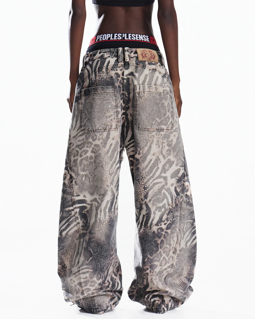 Peoplesense Worn-In Animal Print Curved Pants