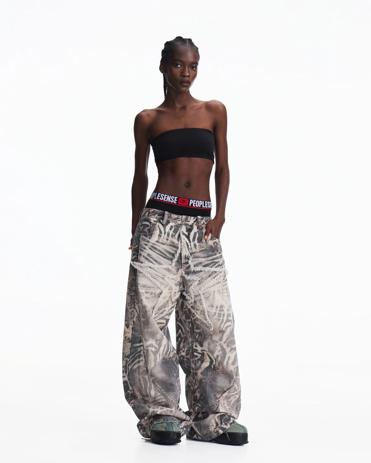 Peoplesense Worn-In Animal Print Curved Pants