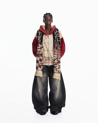 Peoplesense Distressed Two-Tone Hoodie