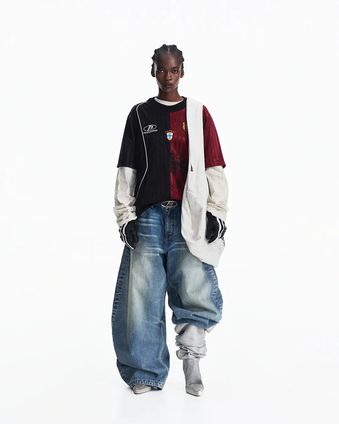 Peoplesense Two-in-One Striped Football Long Sleeve Tee