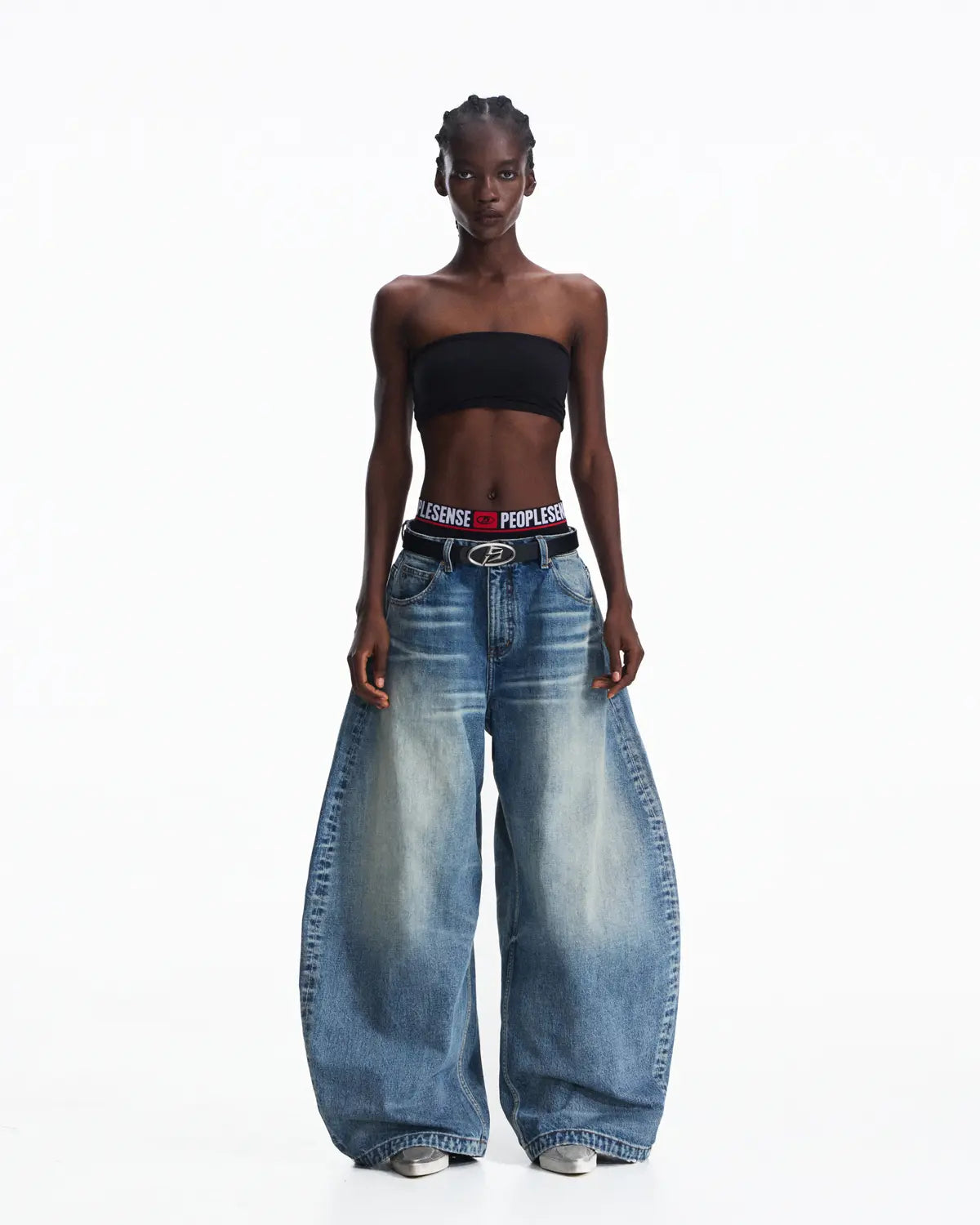 Peoplesense Vintage Curved Jeans Blue 7006