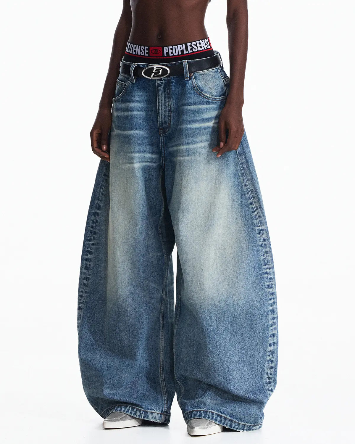 Peoplesense Vintage Curved Jeans Blue 7006