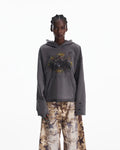 Peoplesense Tiger Print Distressed Hoodie