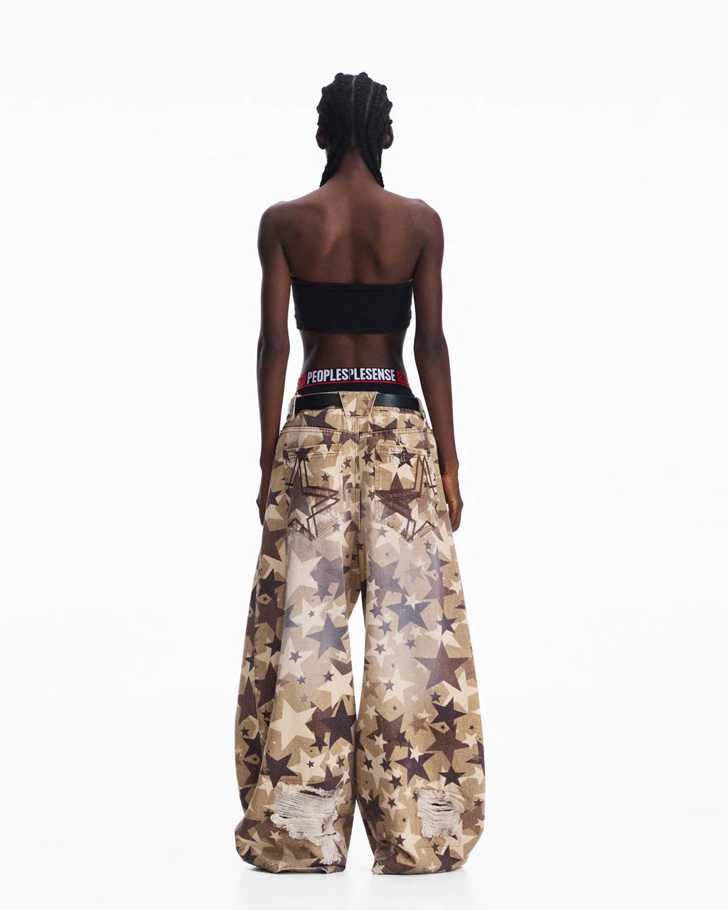 Peoplesense Distressed Star Curved Jeans
