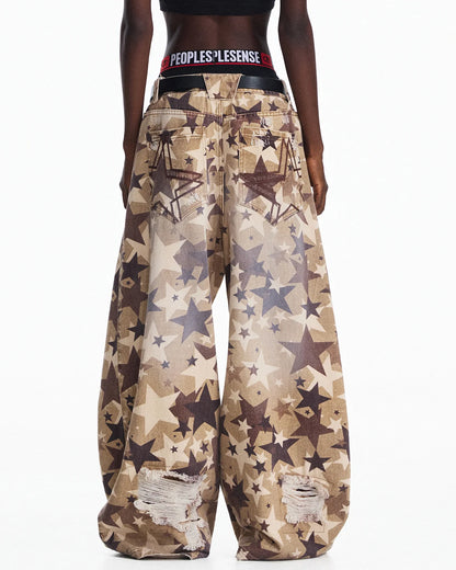 Peoplesense Distressed Star Curved Jeans