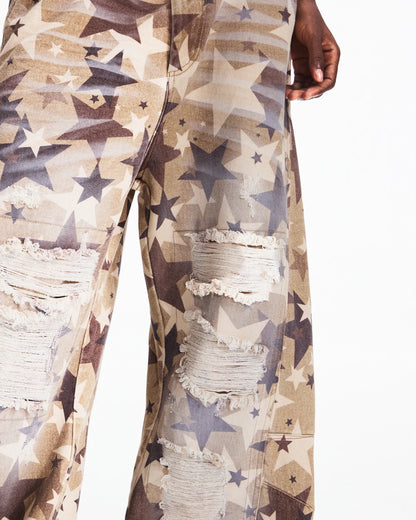 Peoplesense Distressed Star Curved Jeans
