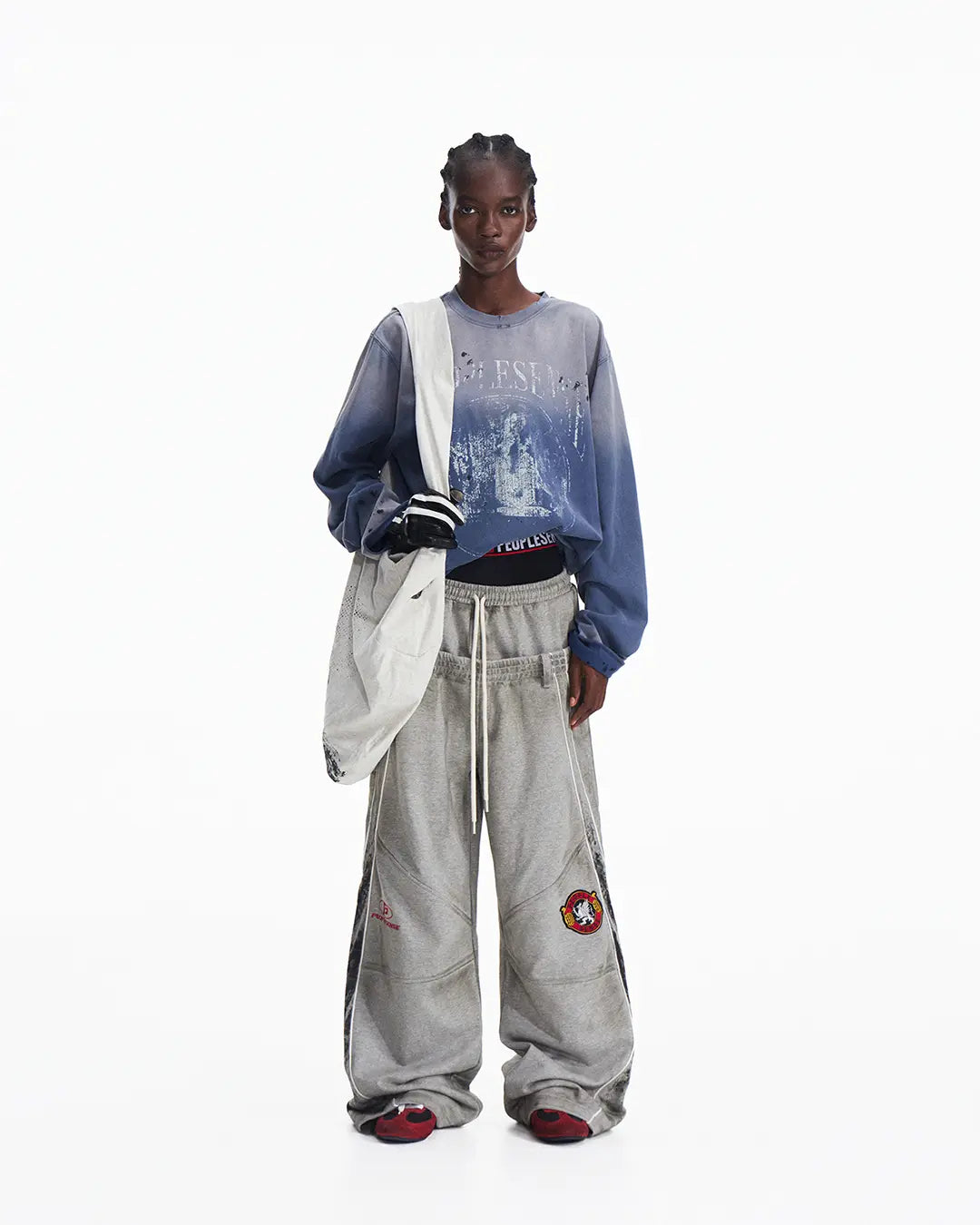 Peoplesense Blue Distressed Racing Flame Print T-Shirt