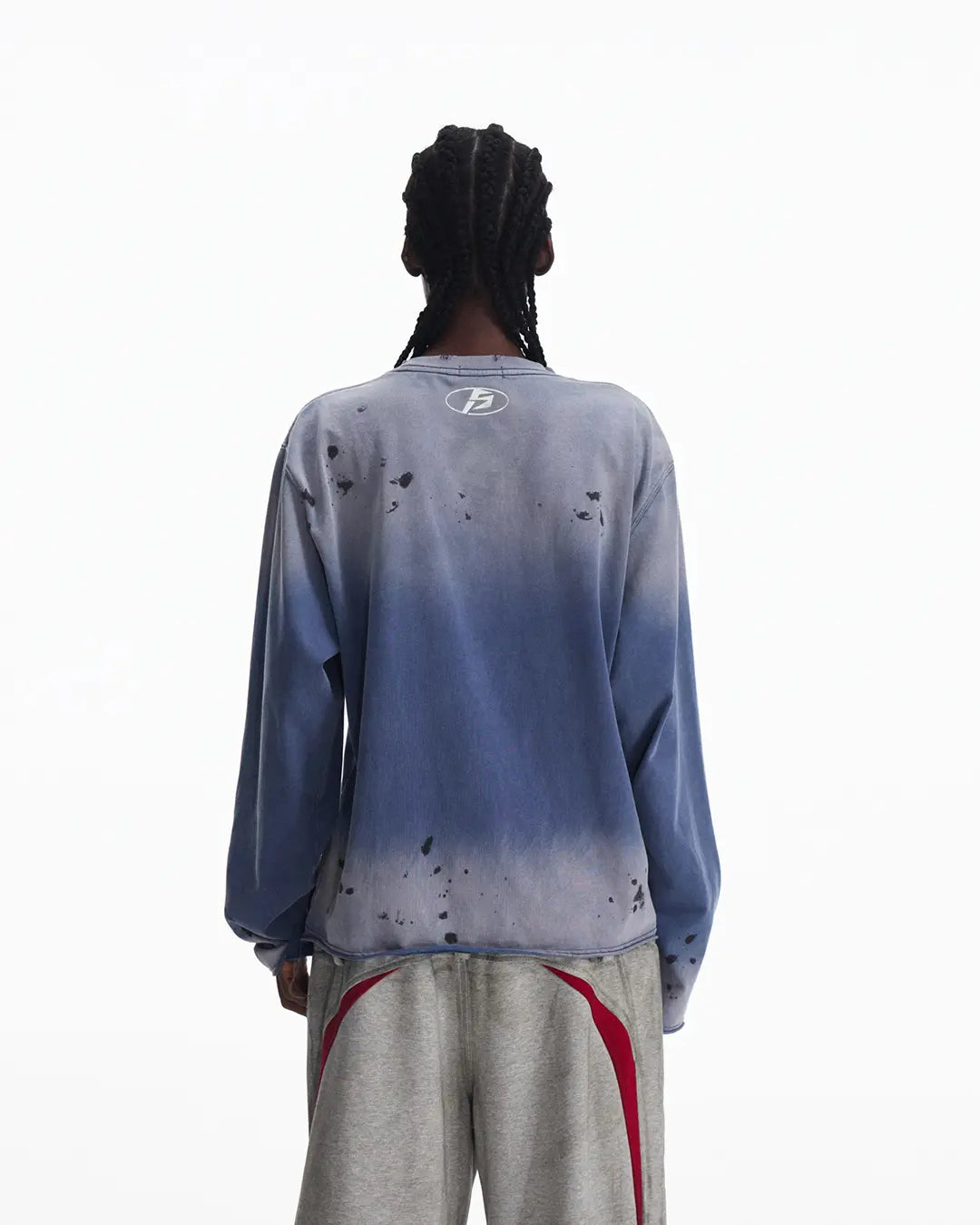 Peoplesense Blue Distressed Racing Flame Print T-Shirt