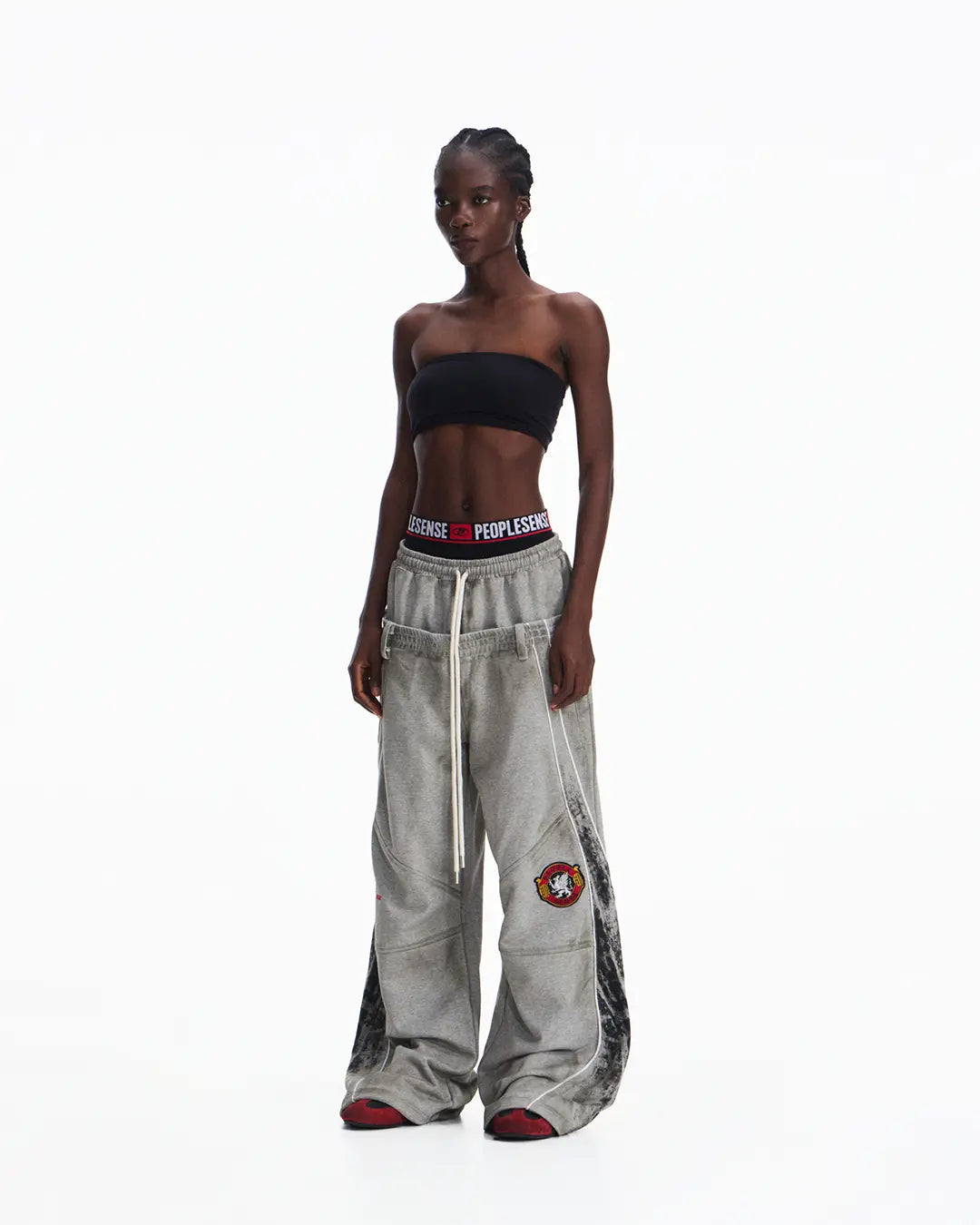 Peoplesense Contrasting Double-Waistband Sweatpants