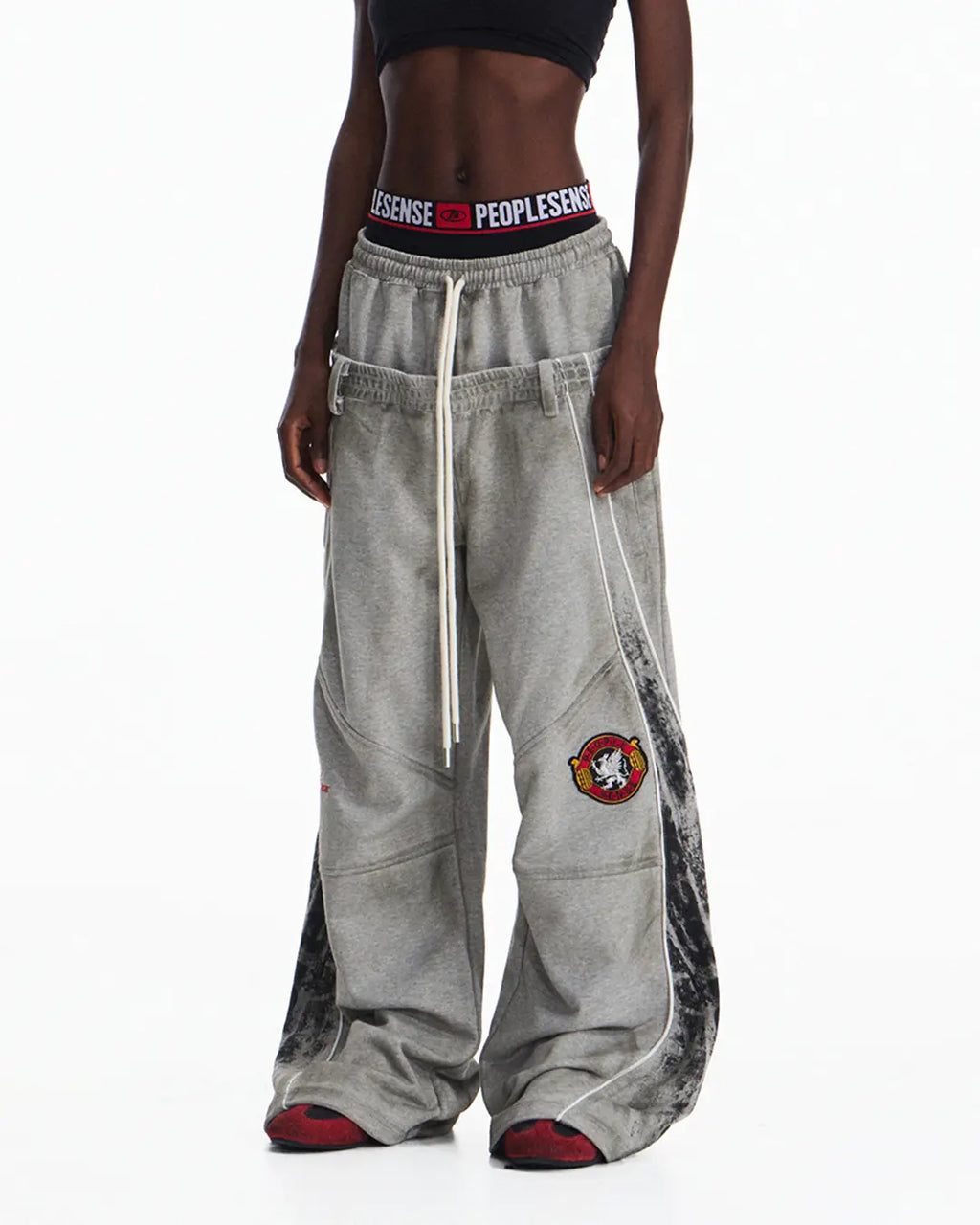Peoplesense Contrasting Double-Waistband Sweatpants