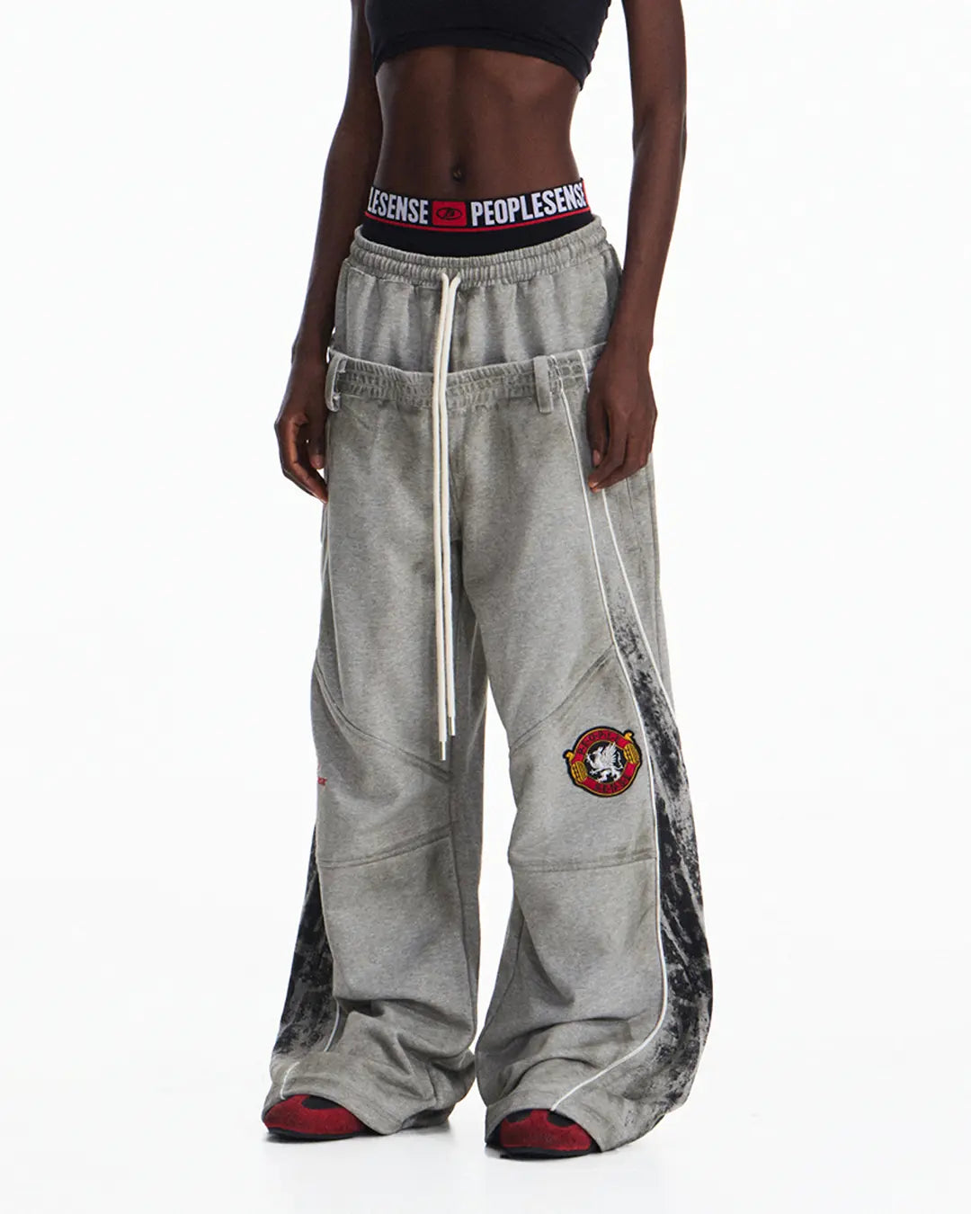 Peoplesense Contrasting Double-Waistband Sweatpants