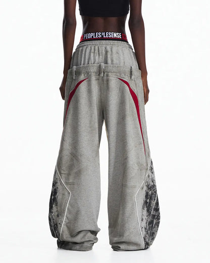 Peoplesense Contrasting Double-Waistband Sweatpants