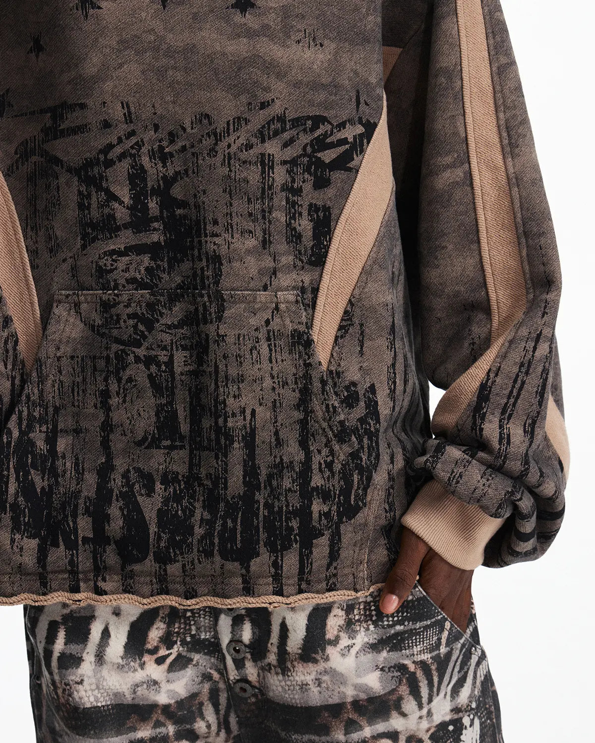 Peoplesense Vintage Deconstructed Camo Crewneck