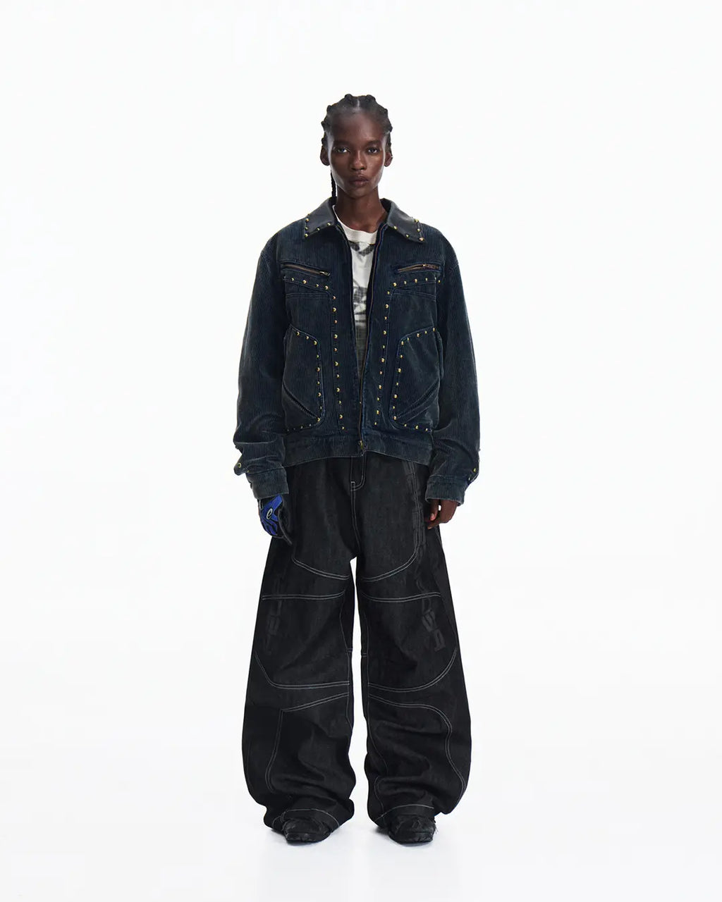 Peoplesense Curved Black Raw Denim Jeans