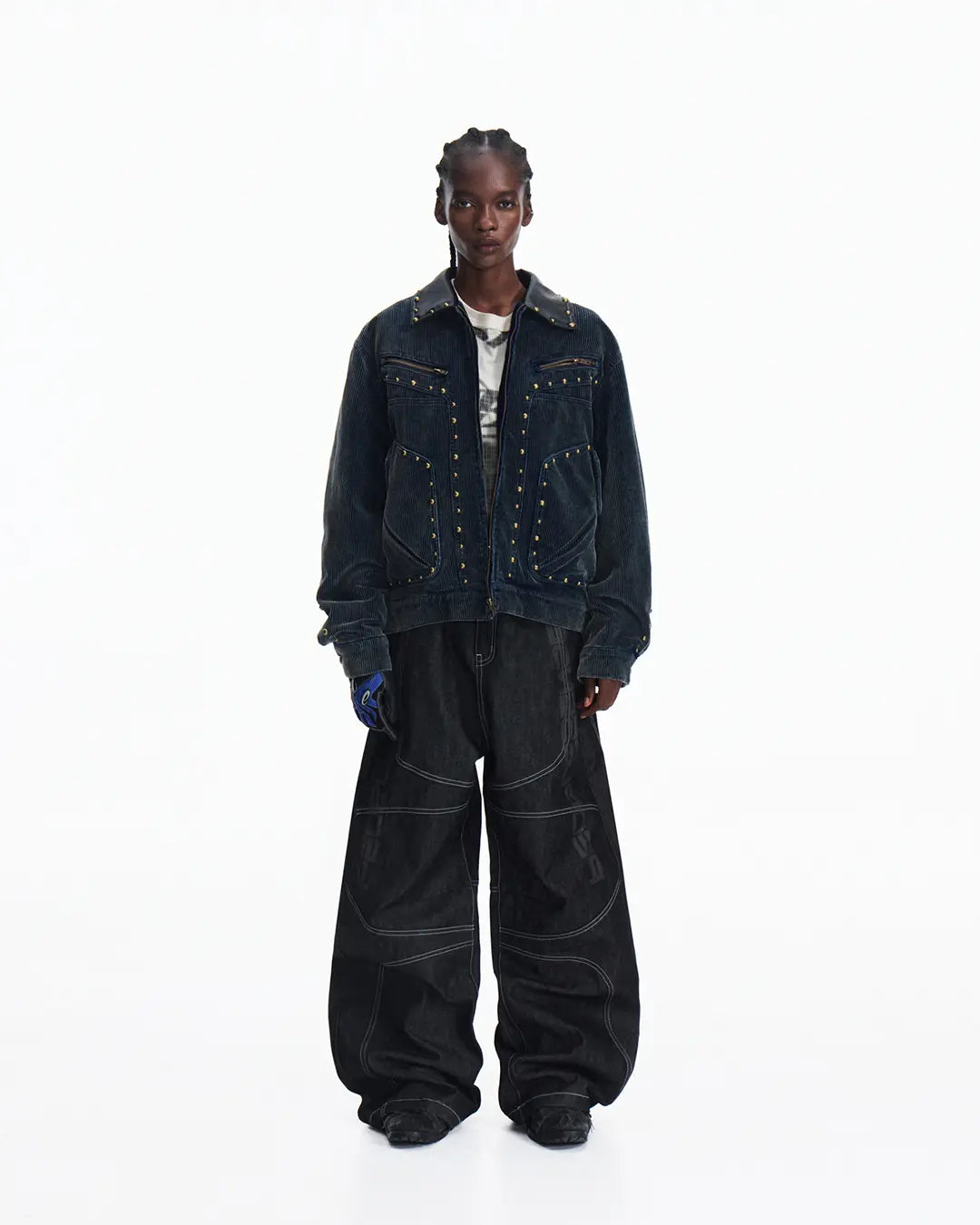 Peoplesense Curved Black Raw Denim Jeans