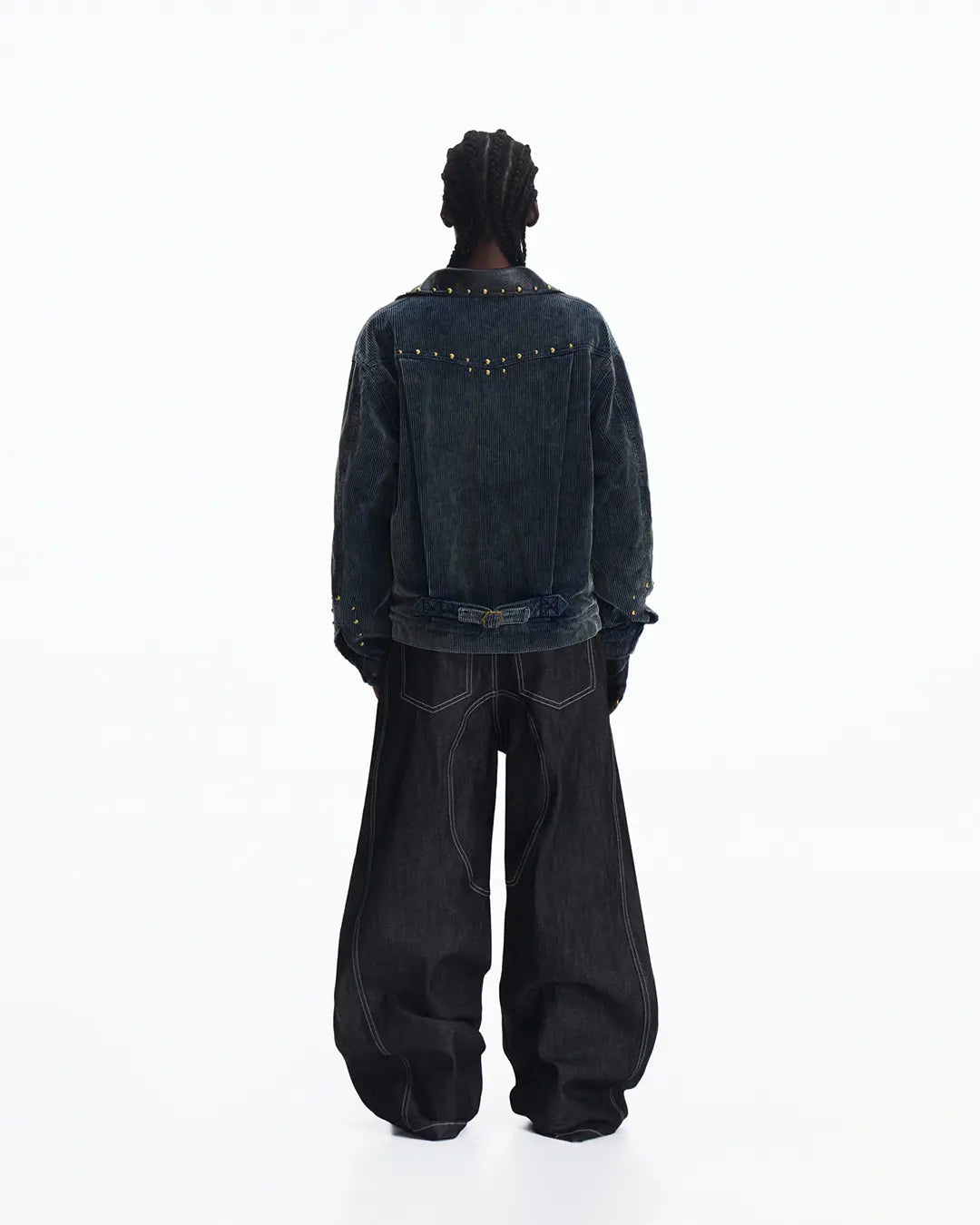 Peoplesense Curved Black Raw Denim Jeans