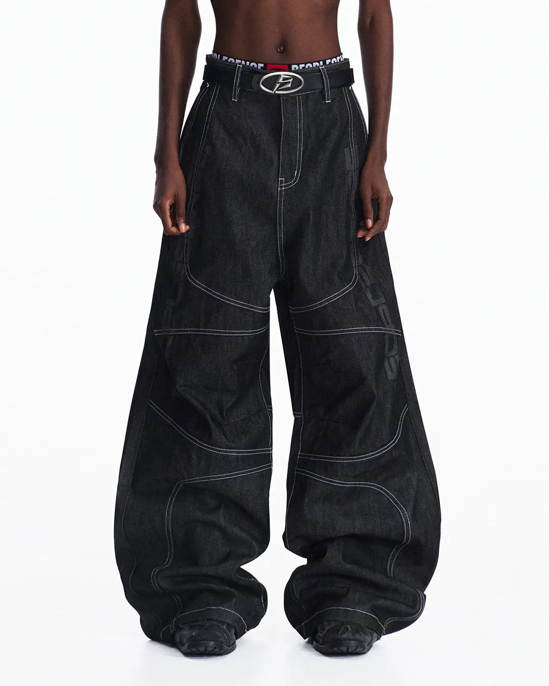 Peoplesense Curved Black Raw Denim Jeans