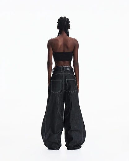 Peoplesense Curved Black Raw Denim Jeans