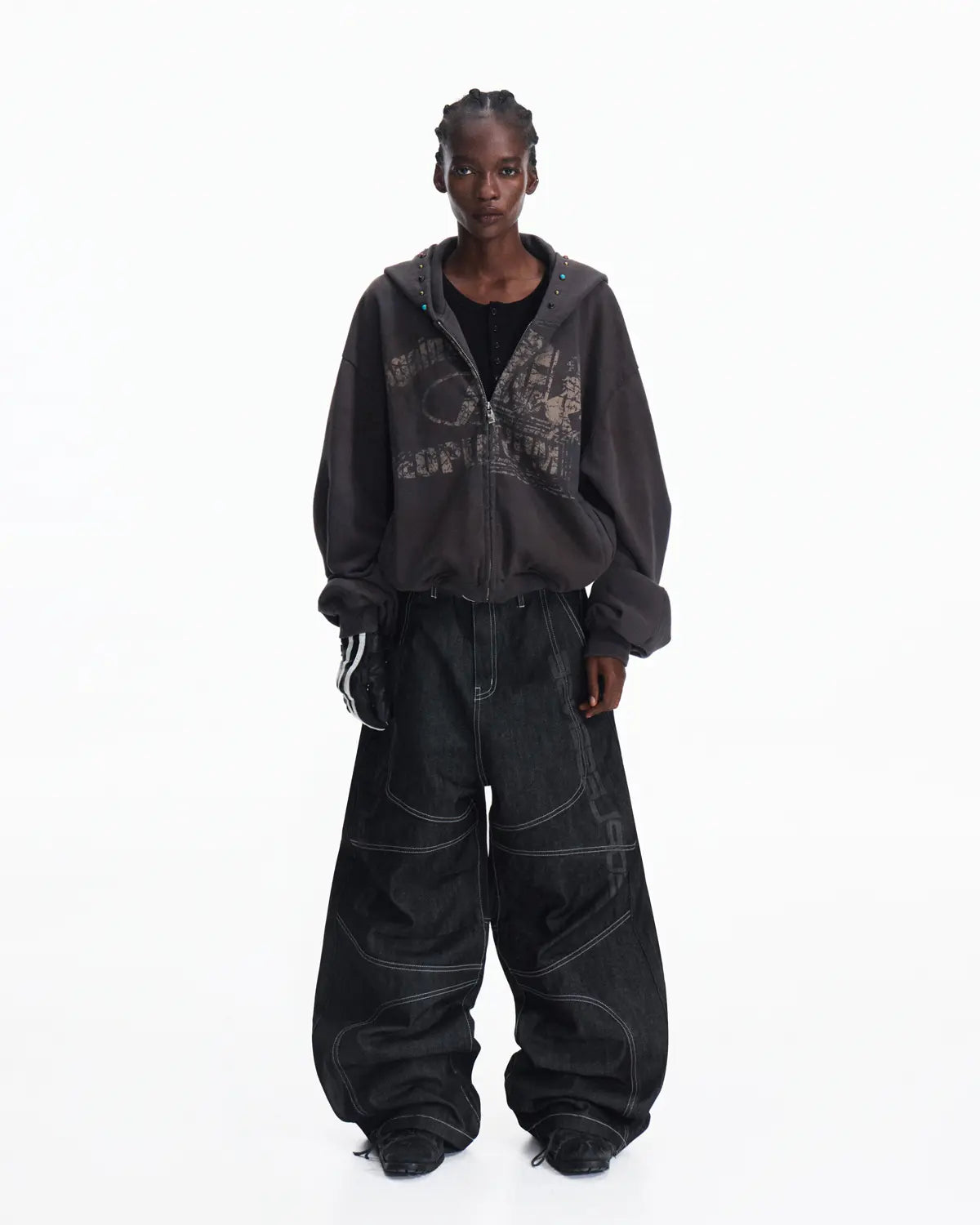 Peoplesense Asymmetric Graphic Racing Pullover