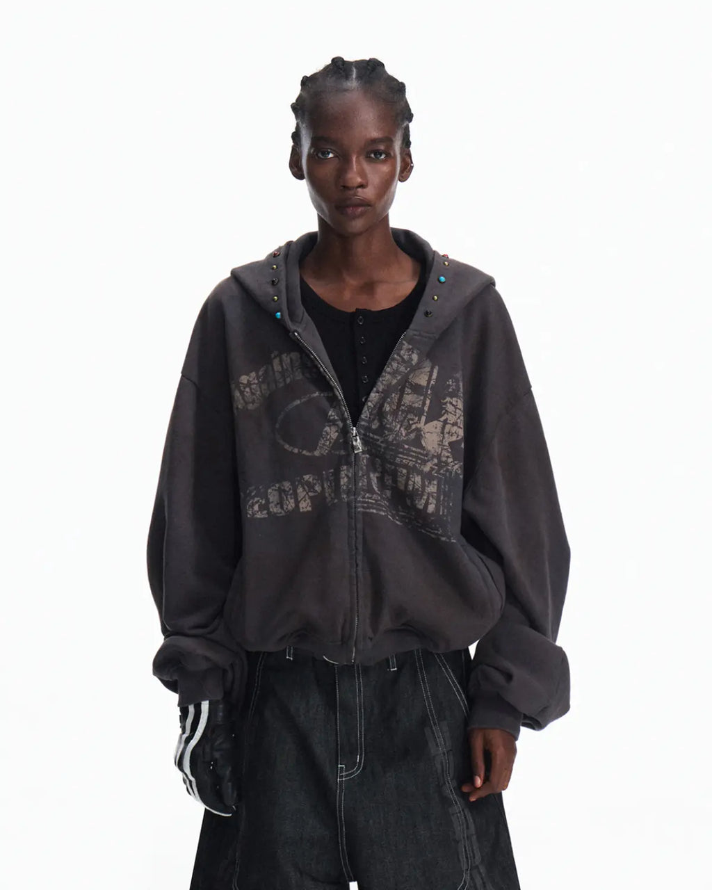 Peoplesense Asymmetric Graphic Racing Pullover