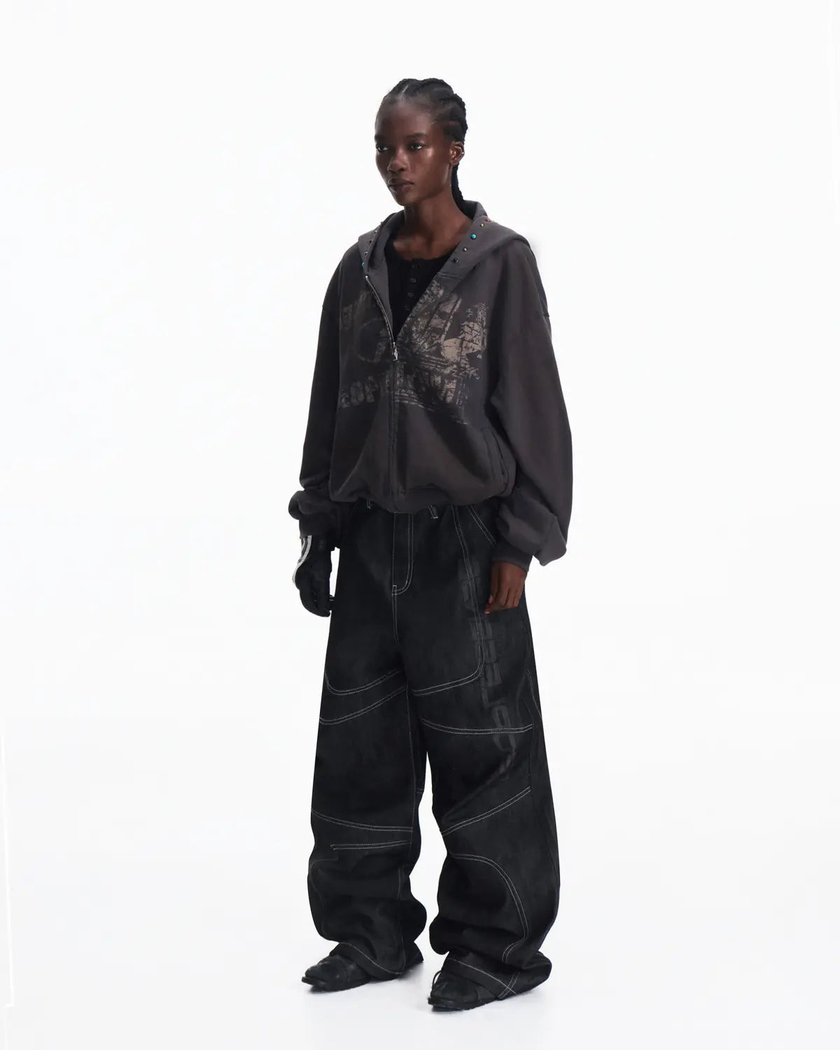 Peoplesense Asymmetric Graphic Racing Pullover