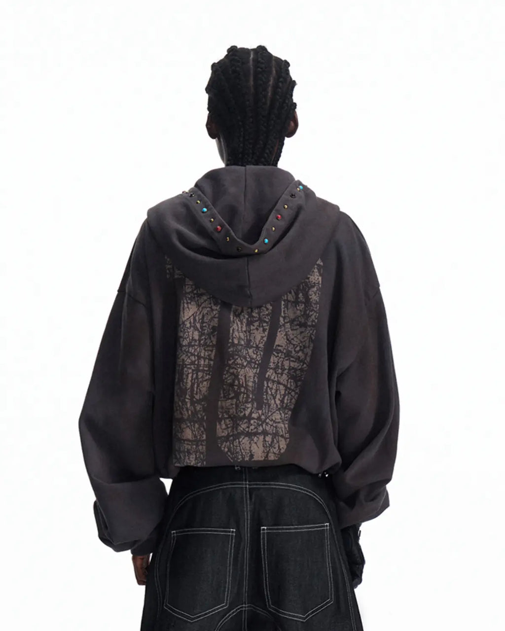 Peoplesense Asymmetric Graphic Racing Pullover