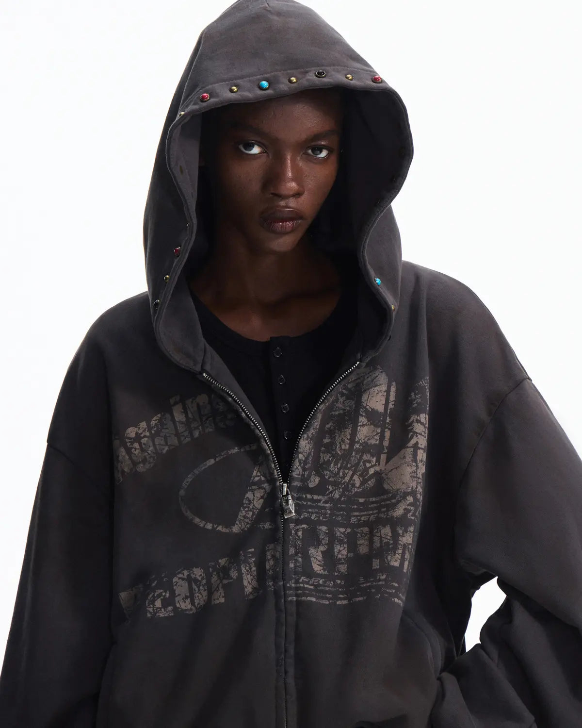 Peoplesense Asymmetric Graphic Racing Hoodie – peoplesense