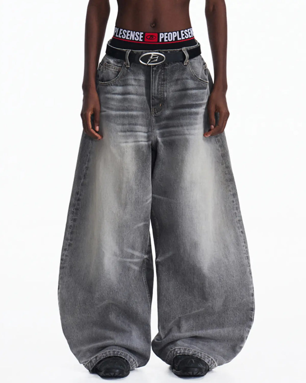Peoplesense Vintage Curved Jeans Grey 7006