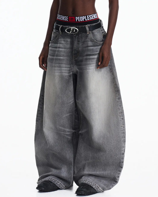 Peoplesense Vintage Curved Jeans Grey 7006