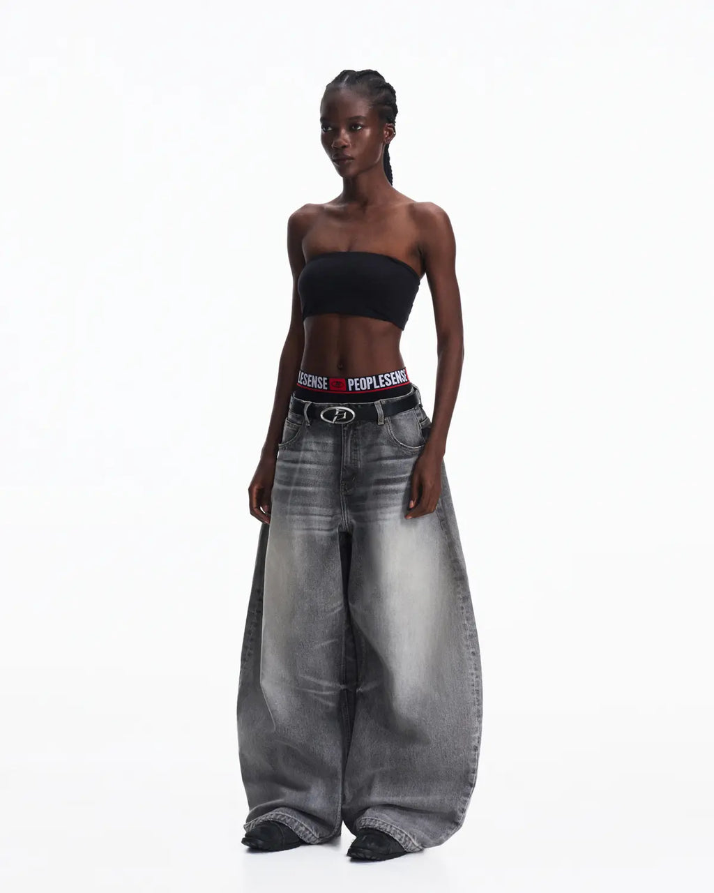 Peoplesense Vintage Curved Jeans Grey 7006