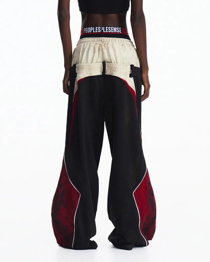 Peoplesense Contrasting Double-Waistband Sweatpants