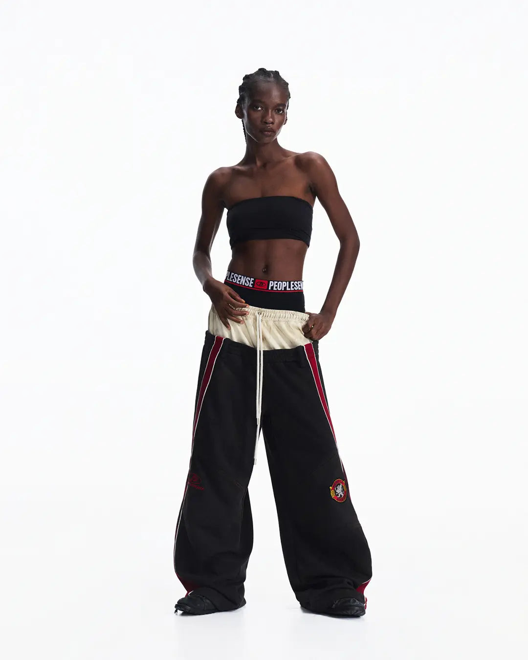 Peoplesense Contrasting Double-Waistband Sweatpants