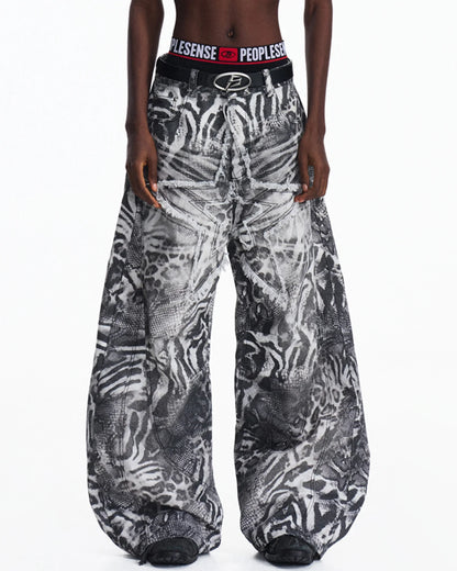 Peoplesense Worn-In Animal Print Curved Pants