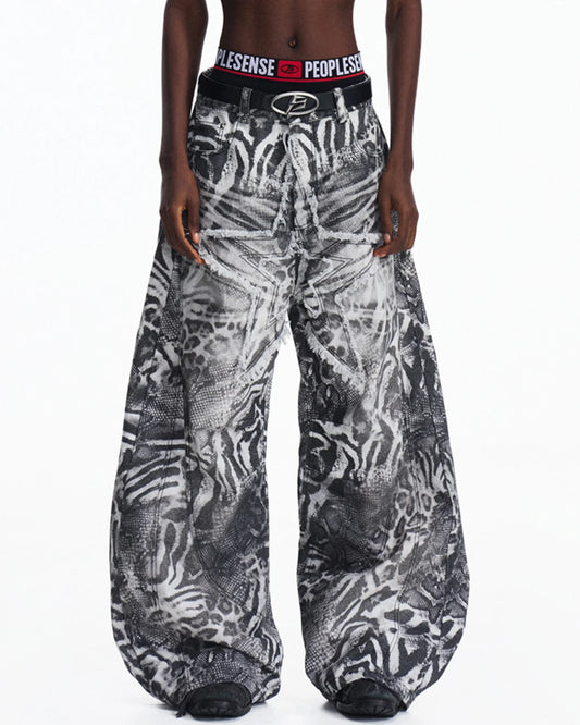 Peoplesense Worn-In Animal Print Curved Pants
