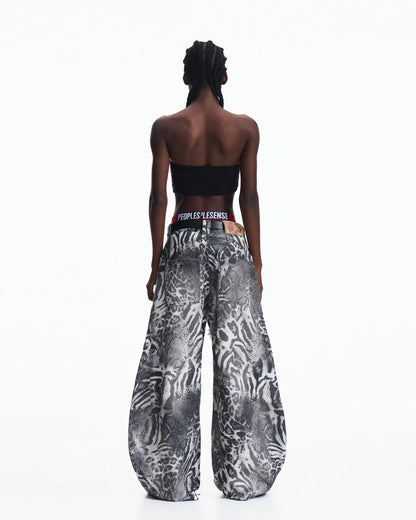 Peoplesense Worn-In Animal Print Curved Pants