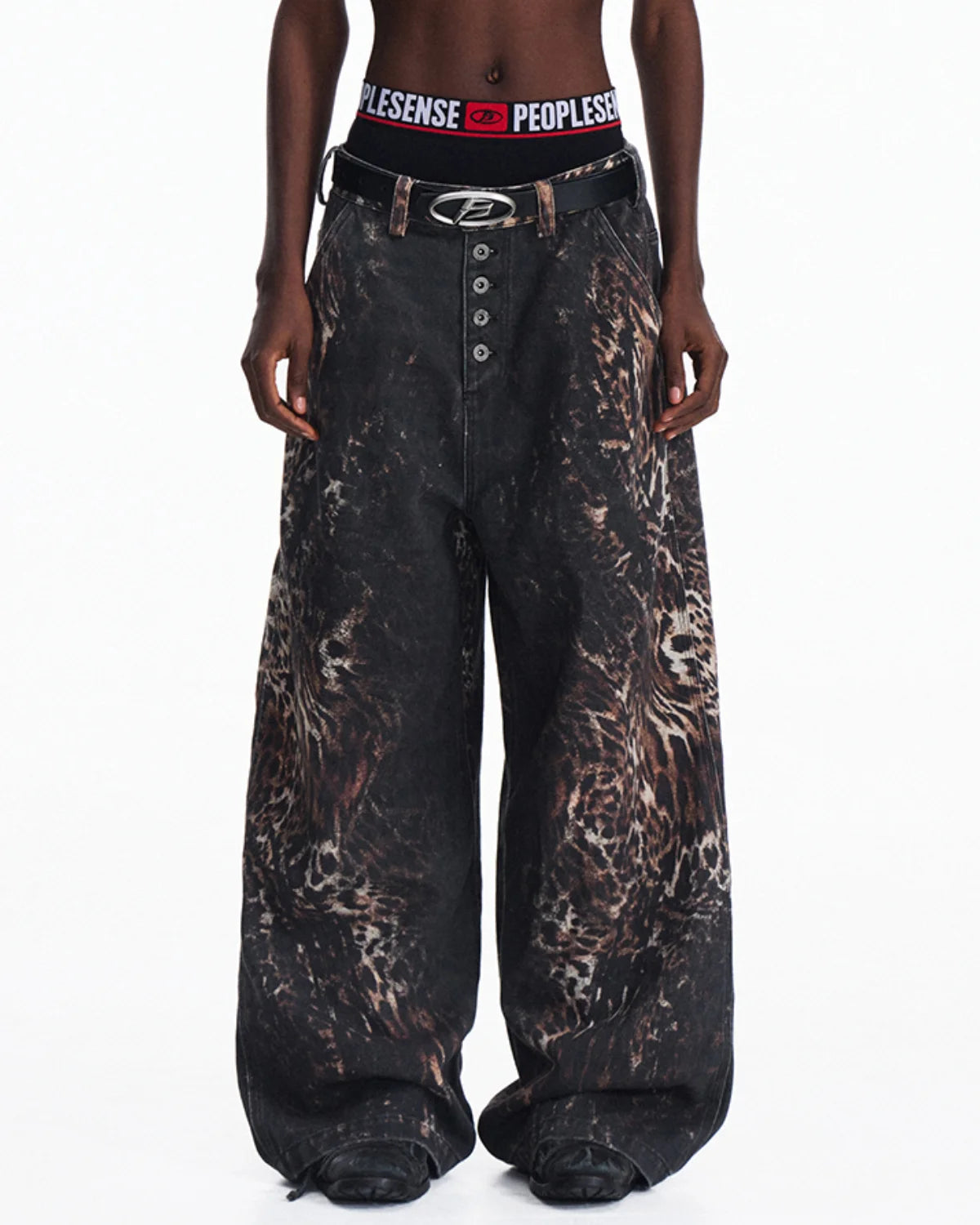 Peoplesense Mixed Animal Print Straight-Leg Pants
